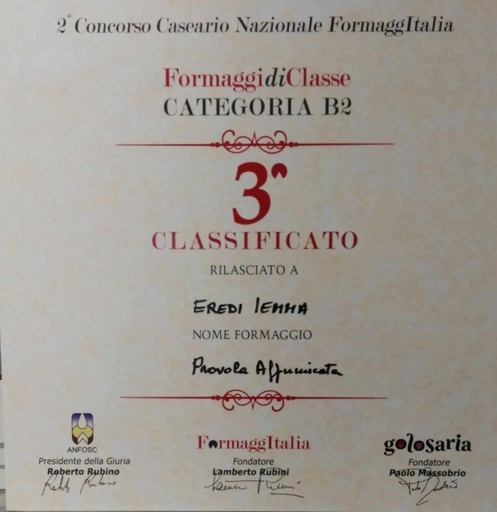 Premio concorso formaggi Golosaria 2018 - Provola affumicata